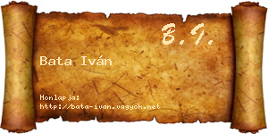 Bata Iván névjegykártya